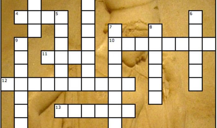 The great gods crossword answer key